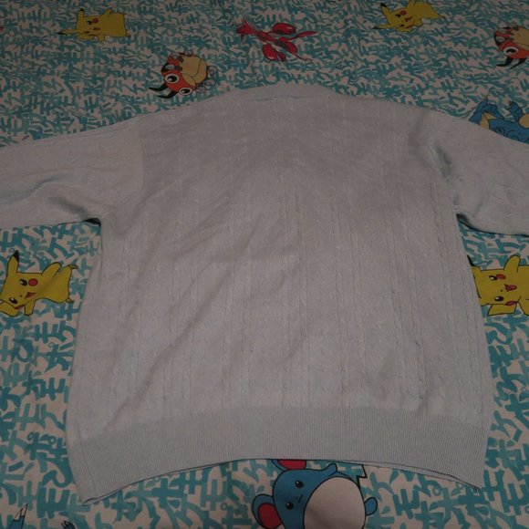 I Levrieri Cashmere Silk Cable Knit Sweater Men’s Large Light Blue Made in Italy - Picture 4 of 4